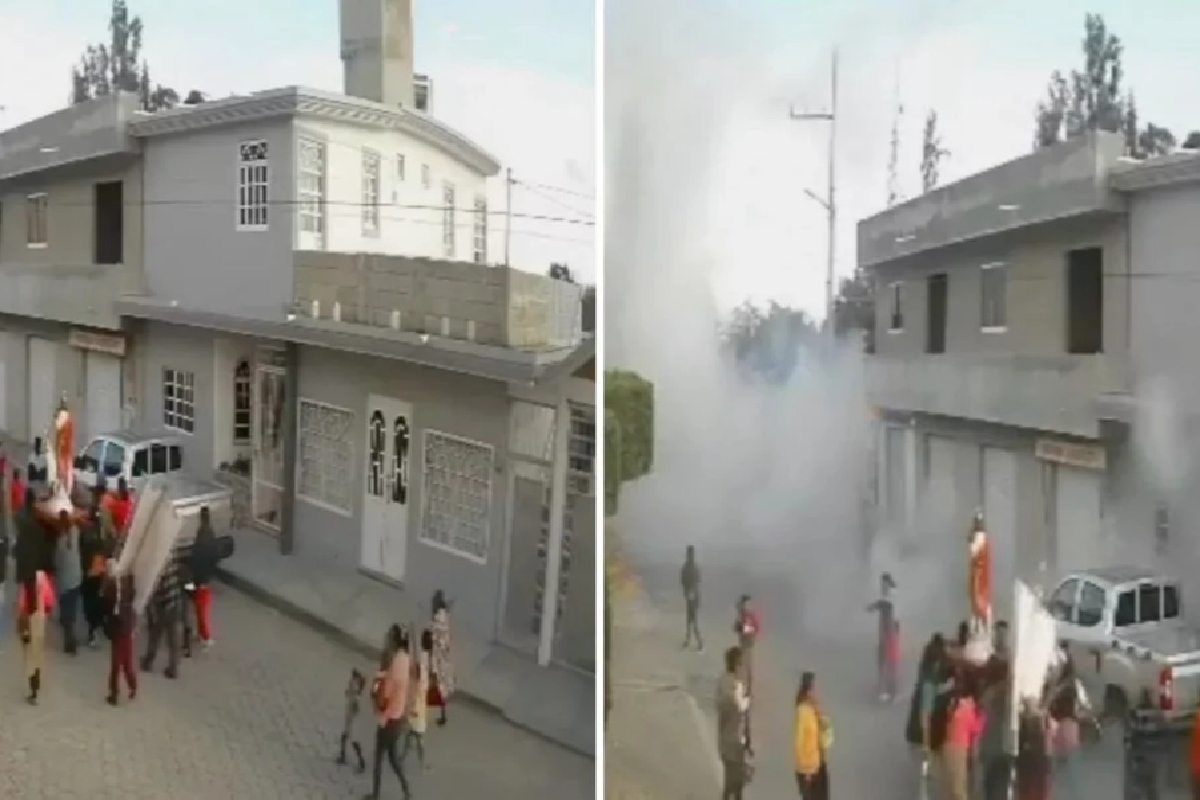 Procesión religiosa deja dos heridos en Yehualtepec