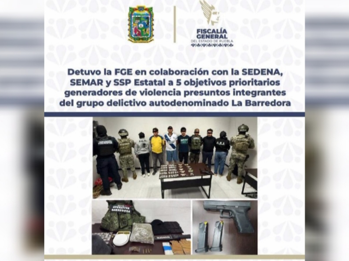 Caen cinco integrantes de La Barredora tras operativo de la FGE