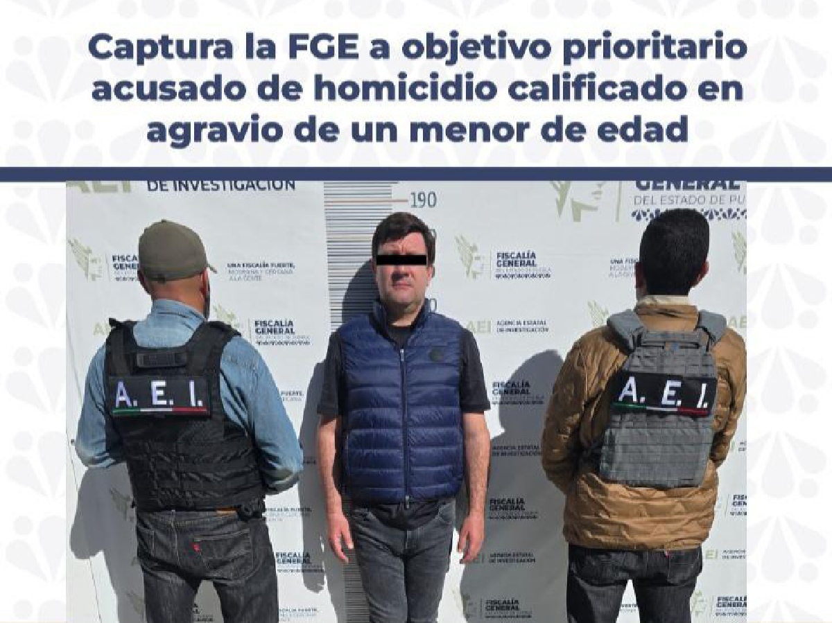 FGE detiene asesino de un menor de edad tras conflicto vial en la Puebla Atlixco