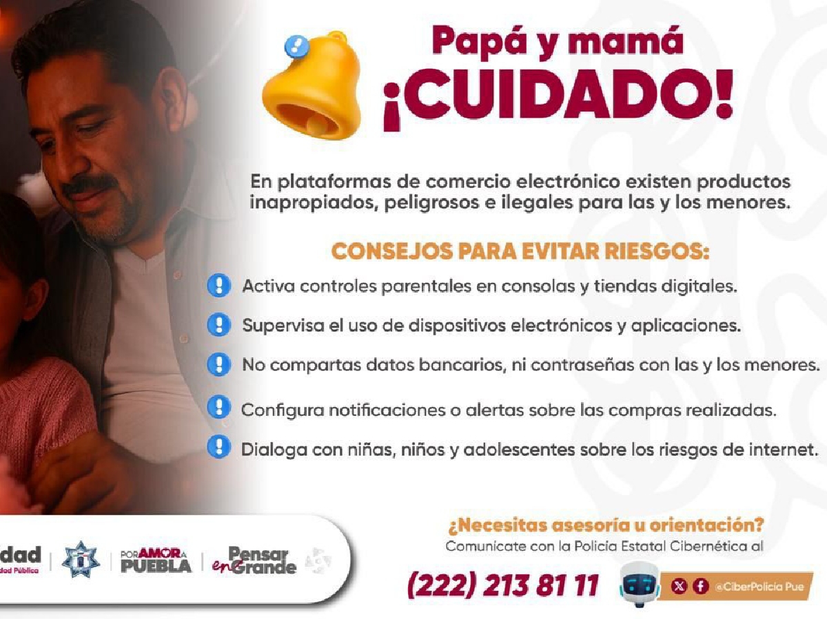 Alerta SSP sobre riesgos para menores en plataformas de comercio electrónico