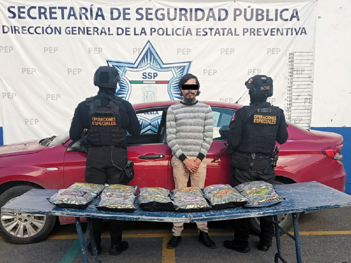 Detiene SSP a hombre con más de 4,5 kg de posible marihuana