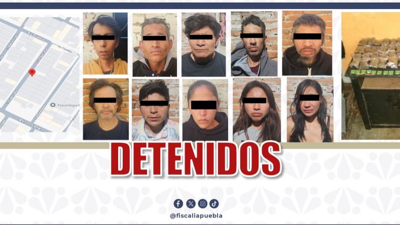 Desarticula la FGE con apoyo interinstitucional banda delictiva dedicada al narcomenudeo y robo a transeúntes; hay 10 personas detenidas y droga asegurada