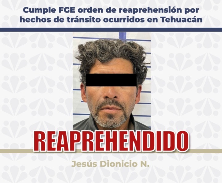 FGE detiene a sujeto que provocó accidente vial en Tehuacán