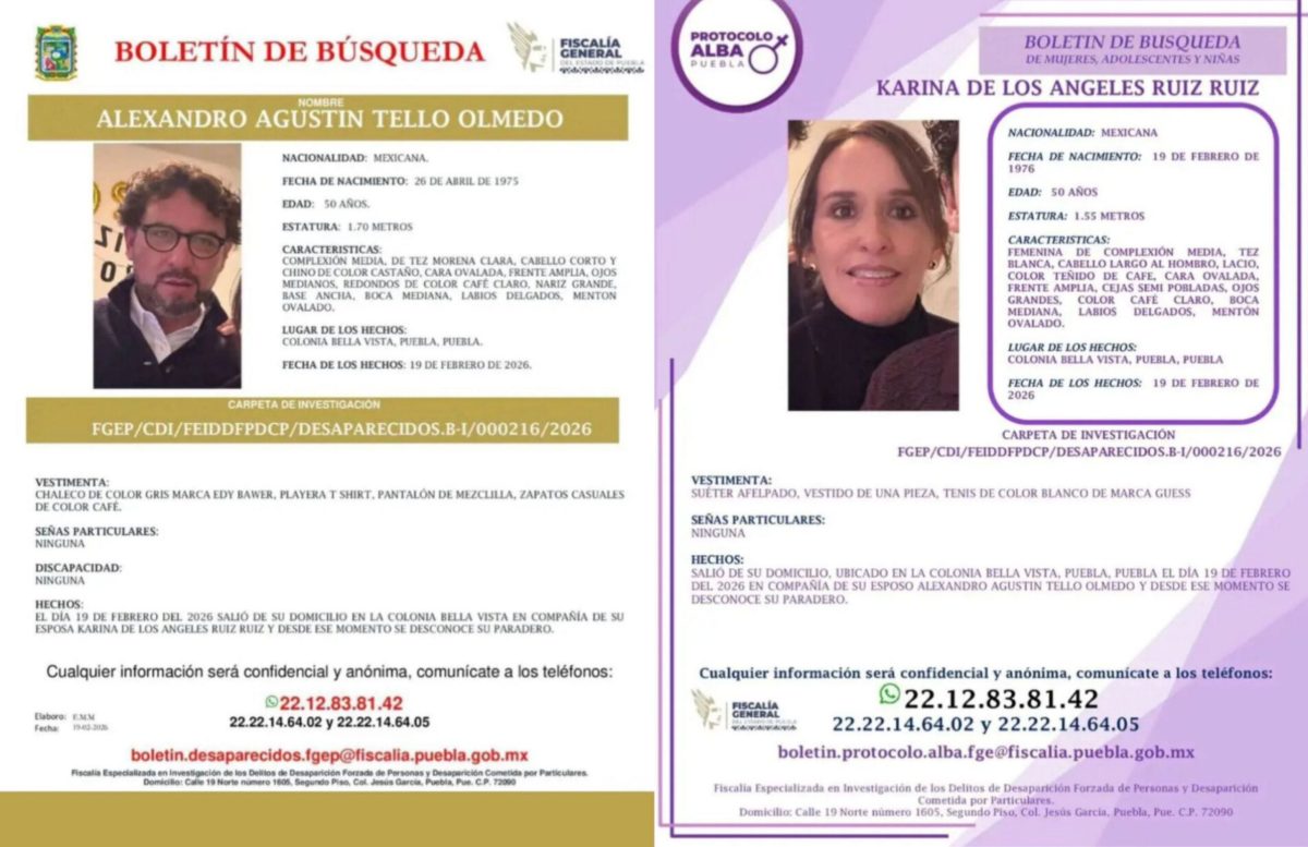 Buscan a pareja desaparecida; se trata de Karina y Alexandro