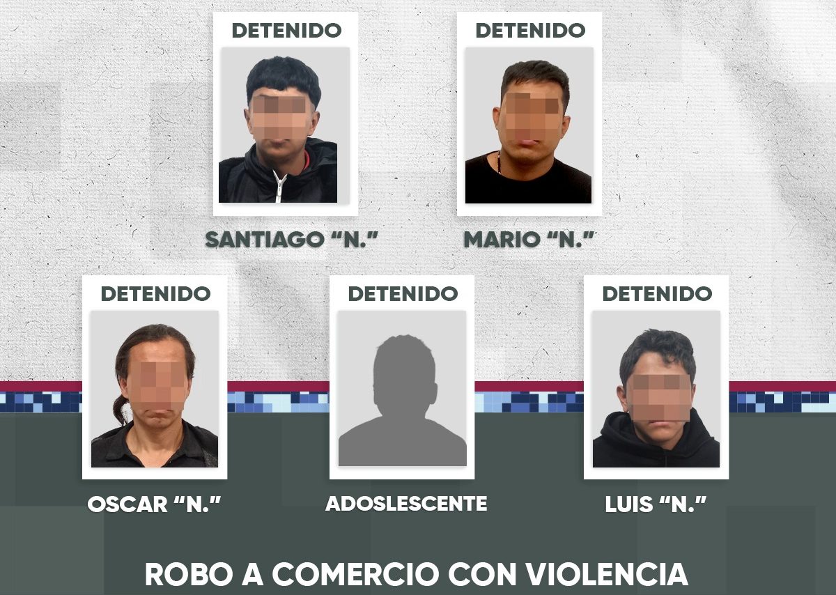 Detienen asaltantes de gasolinera en Santa Cruz Los Ángeles