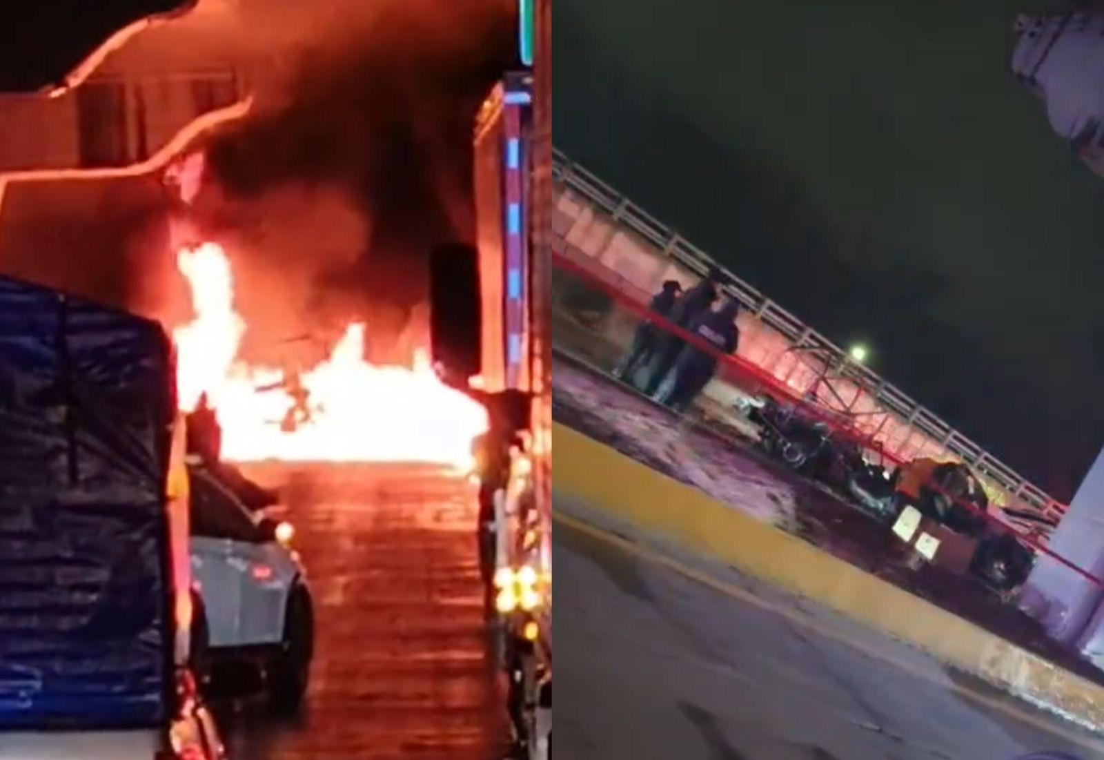 Choque en la México-Puebla deja un policía calcinado