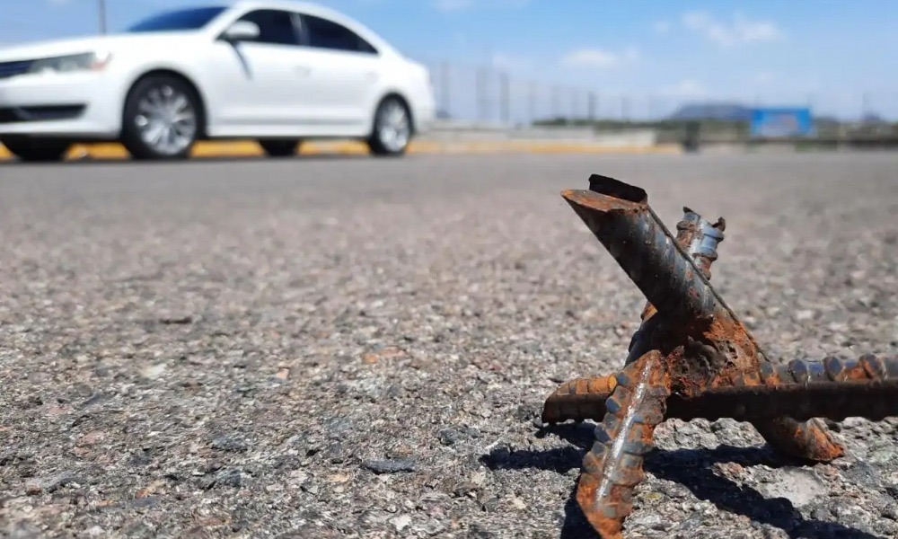 Habrá 9 años de cárcel por uso de ponchallantas en Puebla